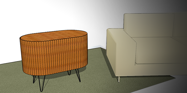 Mid-century table sketch by Bill Spencer of Area46Furniture