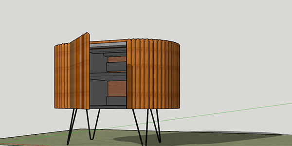 Mid-century table sketch by Bill Spencer of Area46Furniture