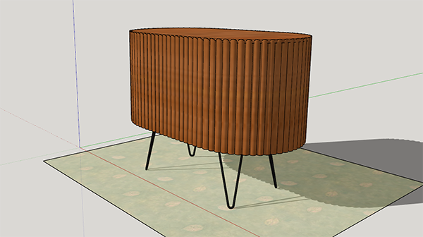 Mid-century table sketch by Bill Spencer of Area46Furniture