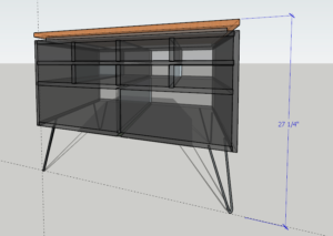 A multi purpose Mid Century sketch of a chest of drawers designed by Area 46 Furniture
